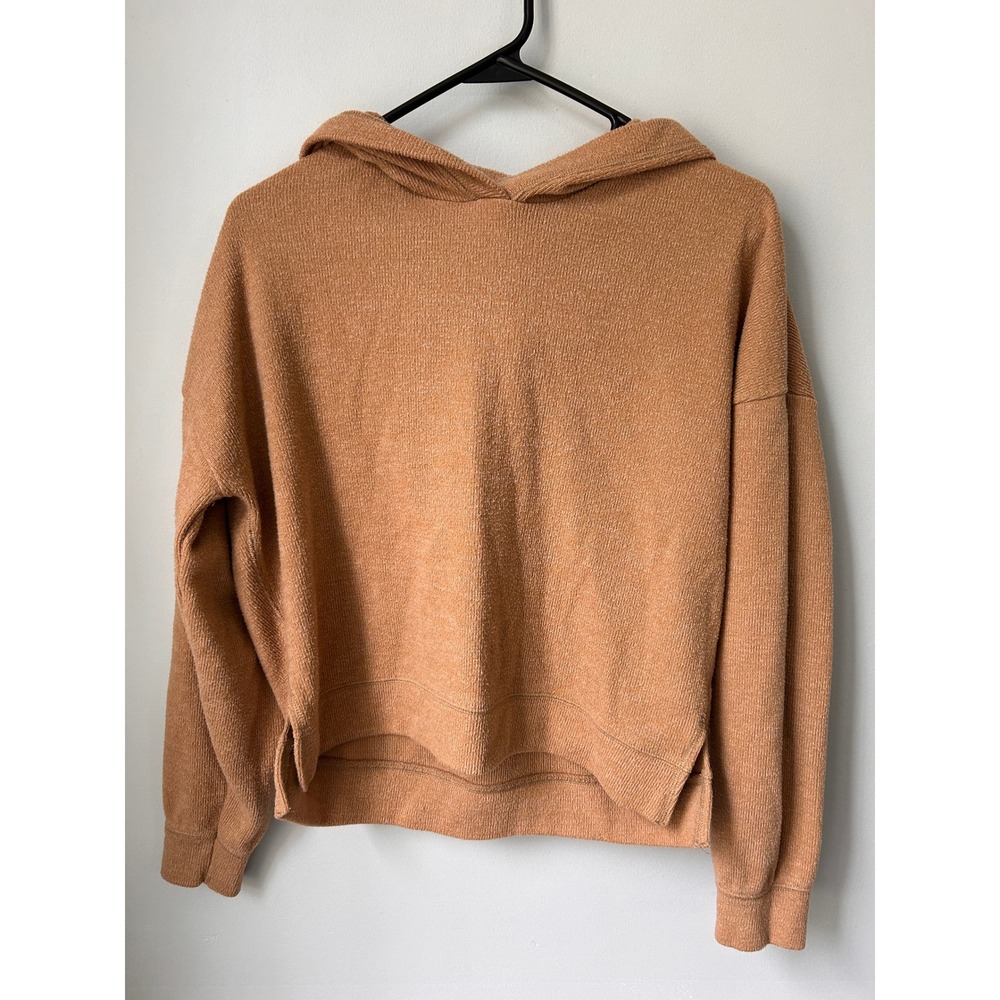 Abercrombie & Fitch Soft A&F Cozy Hoodie Brown Knit Pullover Sweatshirt Small